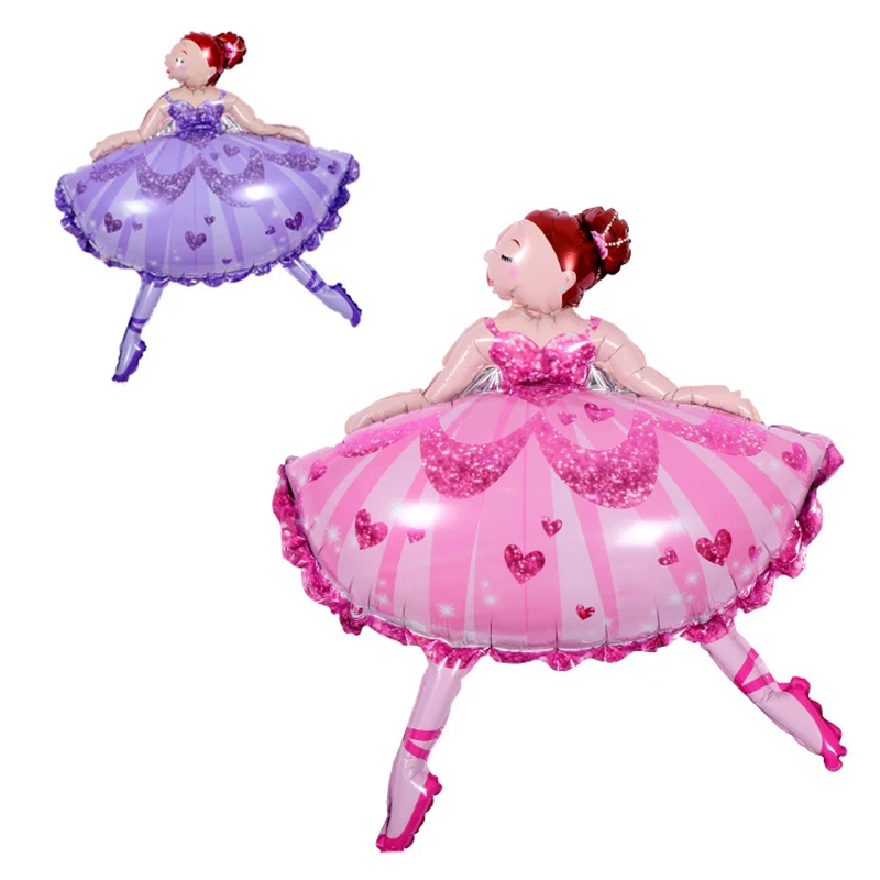 

1pcs 85cm*110cm Lovely Ballet Dancing Girl Foil Balloons Kids Baby Girl Birthday Party Wedding Decorations air balloon Globos