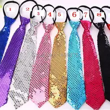 120 шт./лот ярких цветов Блеск галстук для танцев и праздников Галстуки