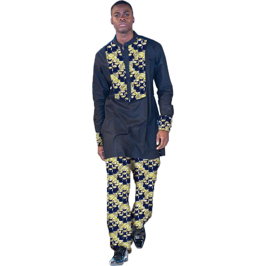 Africano Stampa Abbigliamento Uomo Magliette E Camicette Pantaloni Set Camicette E Pantaloni Costume Di Festa Africa Uomini Di Stile Abiti Di Moda Su Misura African Print Clothing Men African Print Clothingmens African Clothing