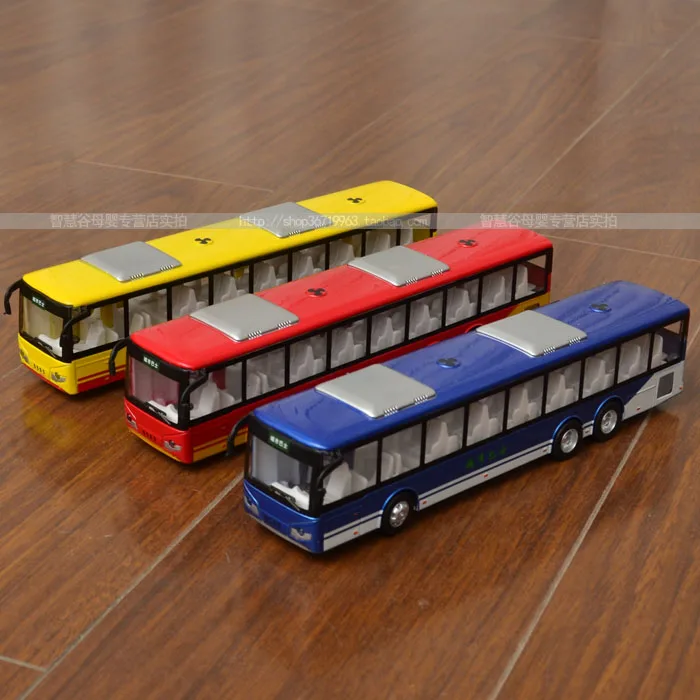 Alloy car model toy alloy big bus model with door opened Metal bus toy