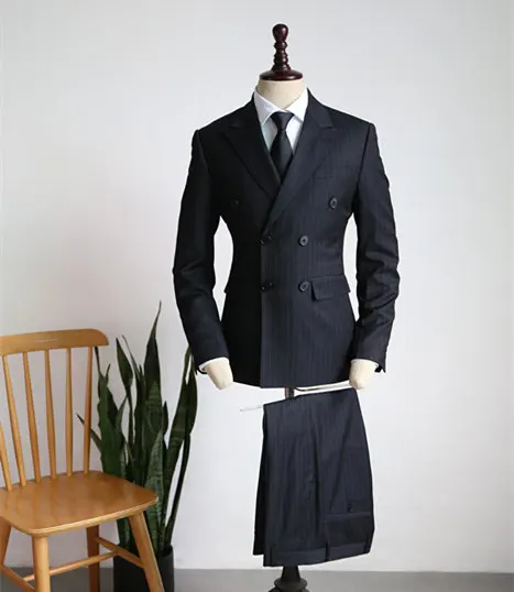 

Movie Kingsman: The Golden Circle Eggsy Harry Hart Cosplay Costume Suits Pants Vest Jackets Tie Mens Striped Business Suits