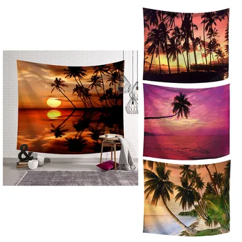 

Hawaiian Sunset Printing Tapestry Wall Hanging Psychedelic Scenic Tapestry Art Chakra Home Decorations For Home Decor 130X150CM