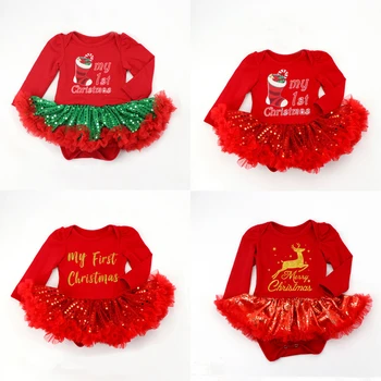 

Baby Girls Outfits Newborn Infant My First Christmas Tutu Dress One Piece Baby Clothing Princess Birthday Dress Christmas Cloth