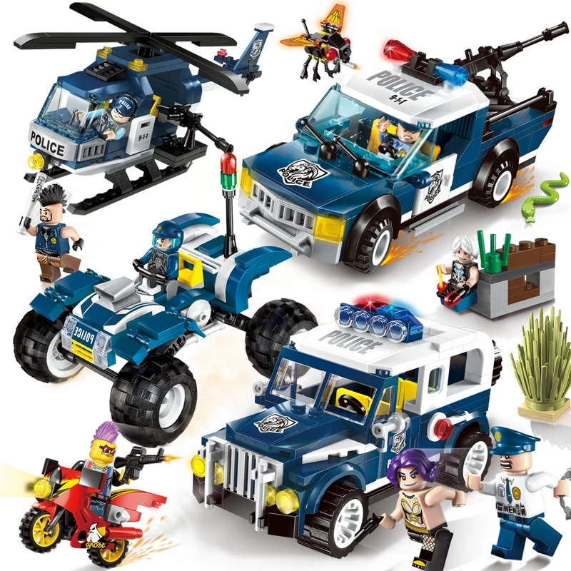 Enlighten Police Educational Building Blocks Toys For Children Kids