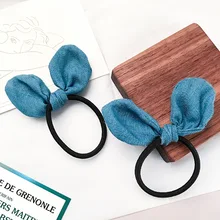 1 шт. волос Веревка для обувь девочек милые осень и зима простой резинка для волос с бантом Ковбой заячьи уши кольцо G0409