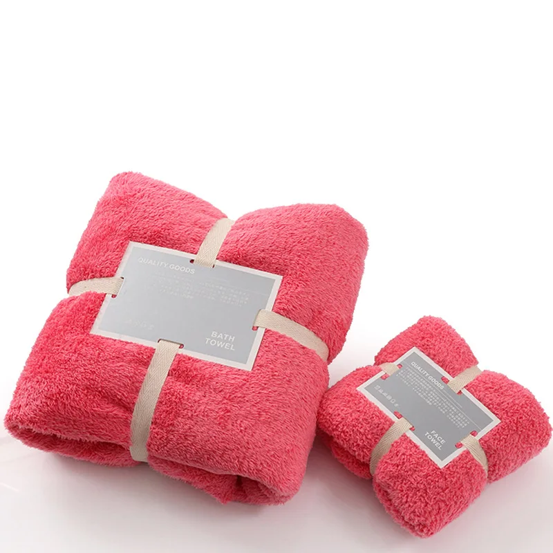 WATERMELON RED Микрофибра однотонное банное полотенце 3 шт. набор полотенец мягкие женские волосы полотенце супер водопоглощение пляжные полотенца для взрослых - Цвет: WATERMELON RED
