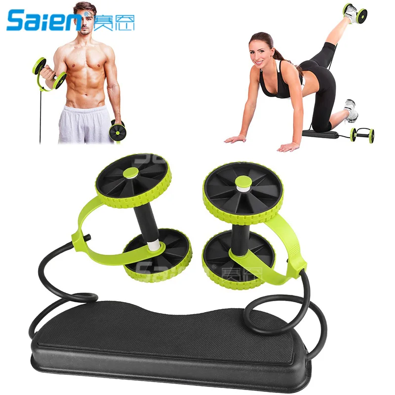 

New Sport Core Double AB Roller Wheel Fitness Abdominal Exercises Equipment Waist Slimming Trainer at Home Gym