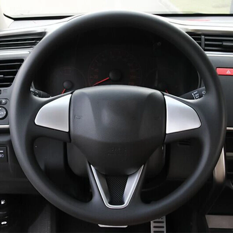 

For Honda New Fit City Jazz 2014 2015 Car Styling Accessories ABS Chrome Steering Wheel Panel Cover Trim