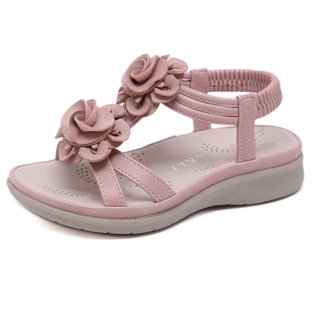 Children Girls Kids Sandals Shoes Bohemian Beach Casual Flower Summer Toddler Baby Sandals Princess Flat Shoes