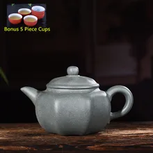 260 мл Yixing Zisha натуральная ручная работа Зеленая глина восьмиугольный заварочный чайник; чай чайник кунг-фу чайный горшок чайный набор