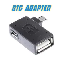 Портативный адаптер Micro USB 2,0 OTG с левым углом 90 градусов, адаптер USB для смартфонов Android, Samsung, Xiaomi