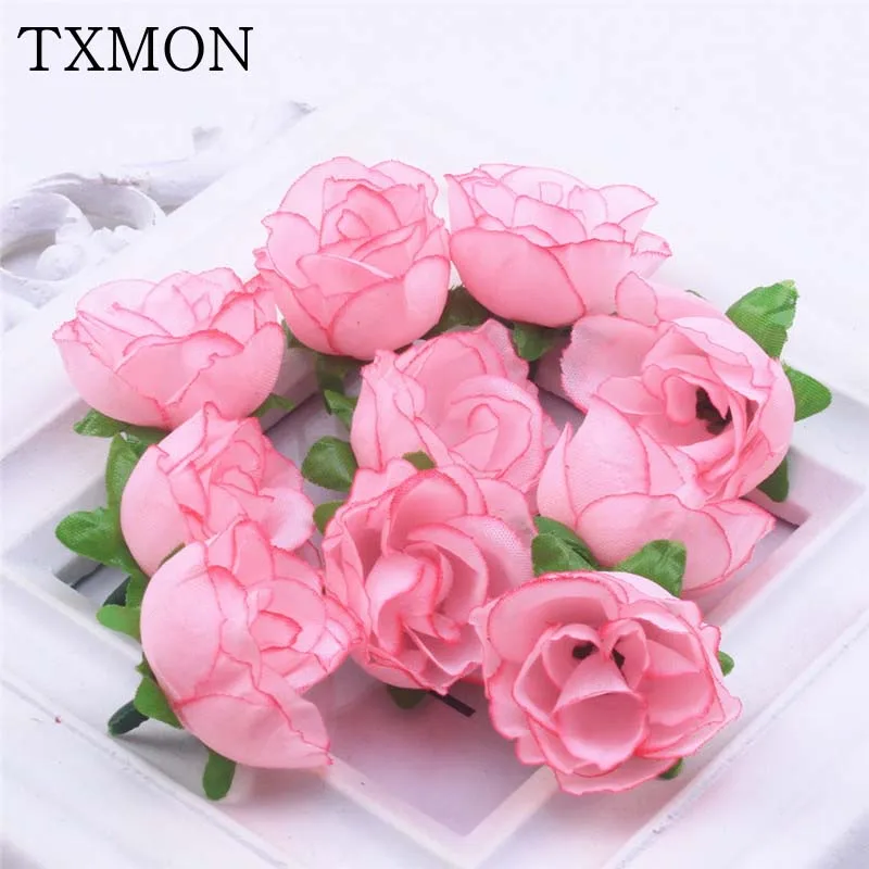 30pcs Diy Sutra Mini Kuncup Bunga Mawar Kepala Bunga Buatan Untuk