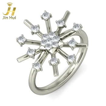 

Jinhui Unisex The Tira Ring Solid 18K White 750 Gold 0.433CT Natural Diamond Jewelry Free Engraving