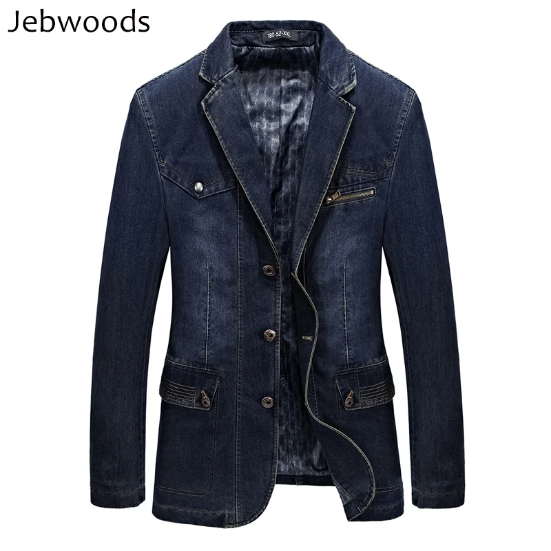 Джинсовая куртка, мужской весенний Блейзер, костюмы, пиджак, мужские деловые костюмы для отдыха, ковбойский вестернер, мужское джинсовое пальто с несколькими карманами, размер L~ 4XL