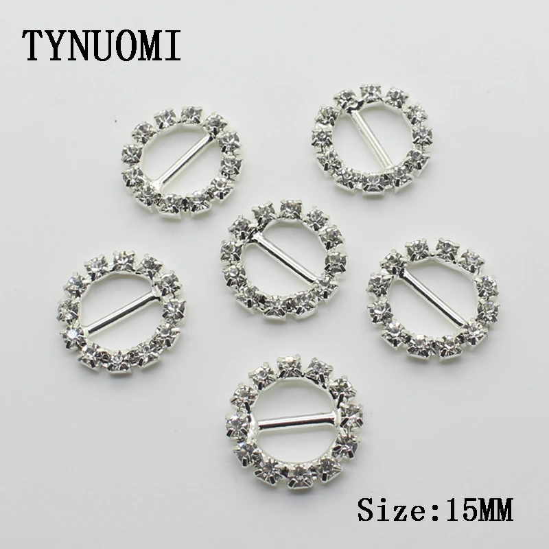 

Hot 10pcs / lot15MM Round Rhinestone Button Clothing Headdress Pole Buttons DIY Craft Wedding Decoration Embellishment Buckle