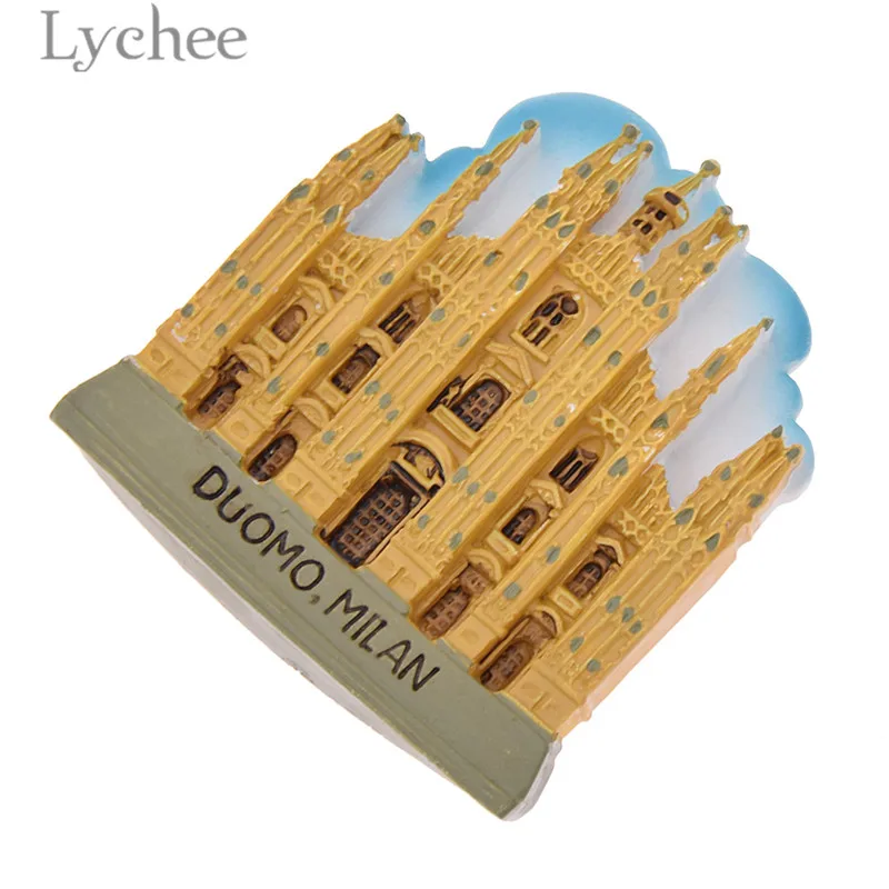 Lychee 3D Миланский соборный смоляный магнит на холодильник креативный пейзаж магнитные наклейки на холодильник сувениры для путешествий украшение дома