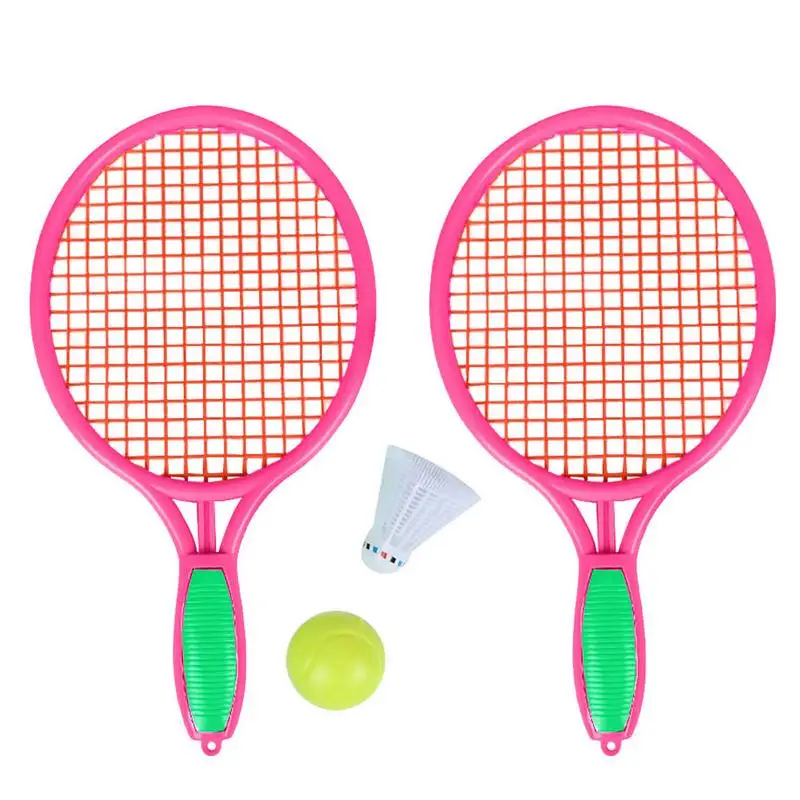 Пляжная Теннисная ракетка для детей, для занятий спортом на открытом воздухе, теннисная ракетка с ракетами для бадминтона, ракетка для мяча, высокое качество - Цвет: Pink