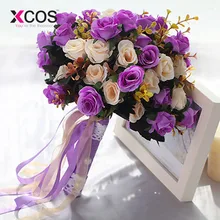 Искусственный Свадебный букет ручной работы, букет невесты для свадебного украшения flores de la boda ramos de novia