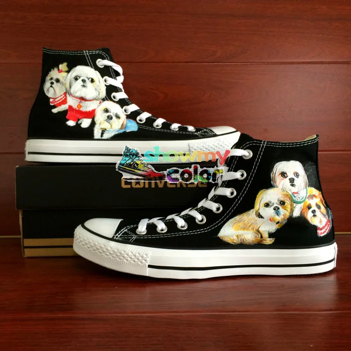 Prix pour Homme Femme Converse Chuck Taylor Hommes Femmes Chaussures Chien D'origine Custom Design Peint À La Main Chaussures Chaussures de Skate Noir Prix pour Homme Femme Converse Chuck Taylor Hommes Femmes Chaussures Chien D'origine Custom Design Peint À La Main Chaussures Chaussures de Skate Noir