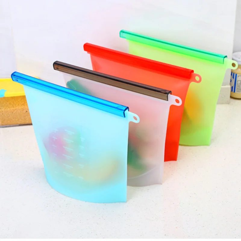 

1500ML Silicone Storage Bag Waterproof Vacuum Sealed Bag Food Fruit Storage Bag Refrigerator Food Fresh bag