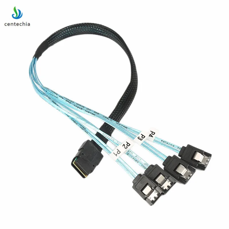

Centechia advanced 1M Mini SAS SFF-8087 36 PIN to 4 SATA 7 P HD Splitter Breakout CableMINI SAS 36P TO 4 SATA,Support 10gbps