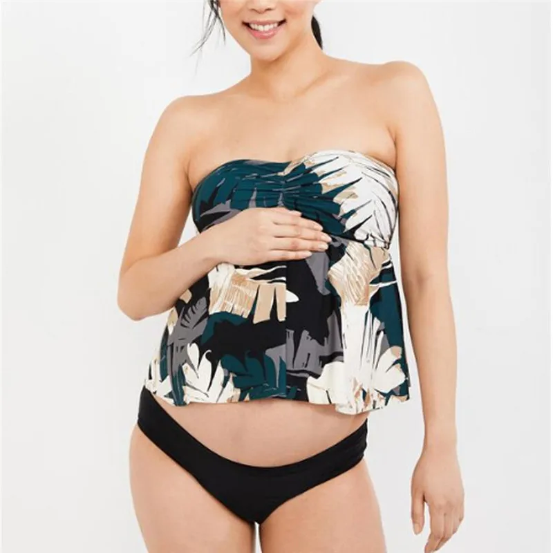 Telotuny Одежда для беременных танкини для беременных женщин цветочный принт купальник пляжная одежда костюм для беременных купальники для женщин May21