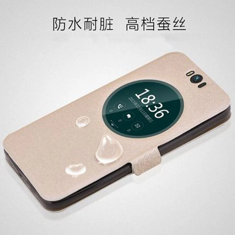 Флип чехол из ТПУ и кожи с подставкой для ASUS ZenFone Selfie ZD551KL Z00UD задняя крышка