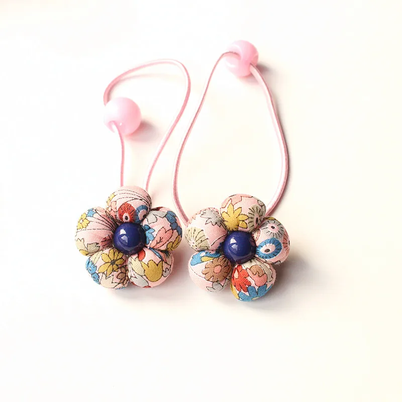 

Good Quality 2pcs/pair Floral Kids Elastic Hair Bands Hotsale Girls Hair Cute Ropes Flower Fashion Style Hairband Girl Headwear