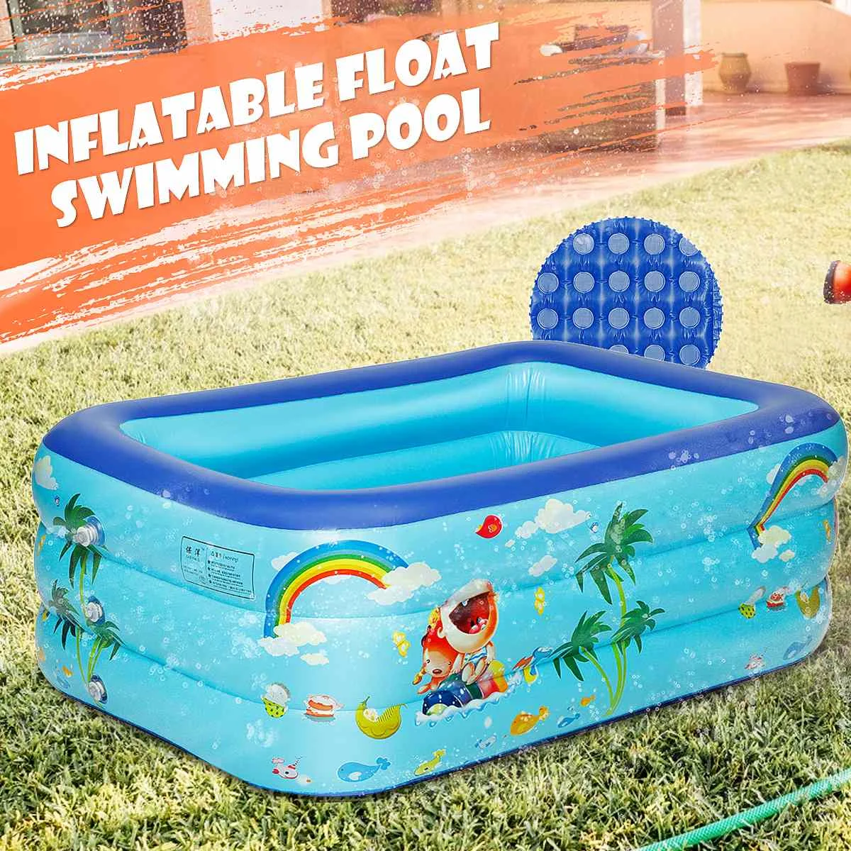 

Inflatable Floating Swimming Bath Pool Toys Outdoor Children Paddling Bathtub Blue PVC Rectangle Anti-slip Wear-resistant