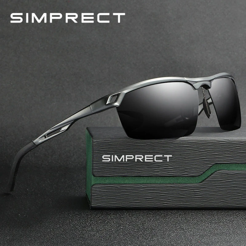 

SIMPRECT Sunglasses Men Polarized UV400 High Quality Aluminium Magnesium Metal Sun Glasses Driver Mirror Lunette De Soleil Homme