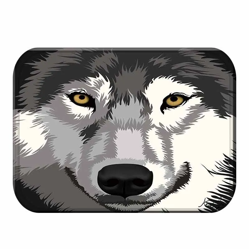 

2019 3D Beast Print Rectangular Living Room Rug Soft Coral Fleece Strong Water Absorbent Bathroom Non-slip Mat Porch Welcome Mat