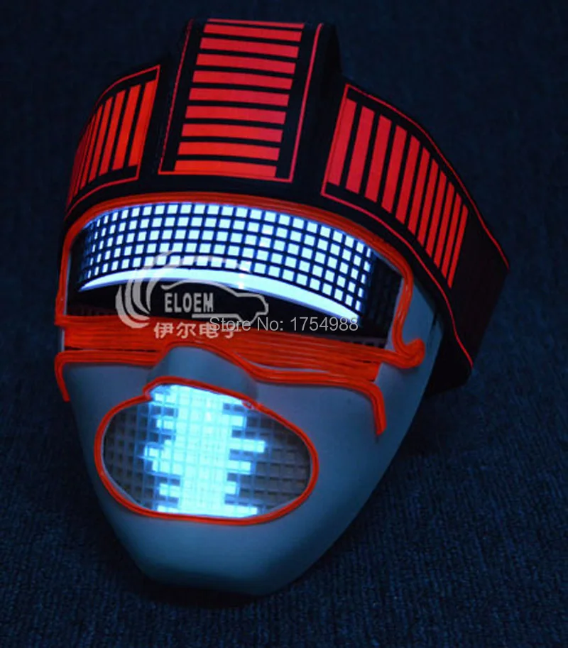 

led luminous mask Party decorations Red color Led mask is customized Flashing with music Party Masks venetian mask
