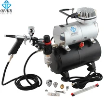 OPHIR Air Compressor Tank & Dual Action Spray Gun 0.3mm,0.5mm,0.8mm Nozzle Set Touch-Up Auto Paint Sprayer # AC090+AC069