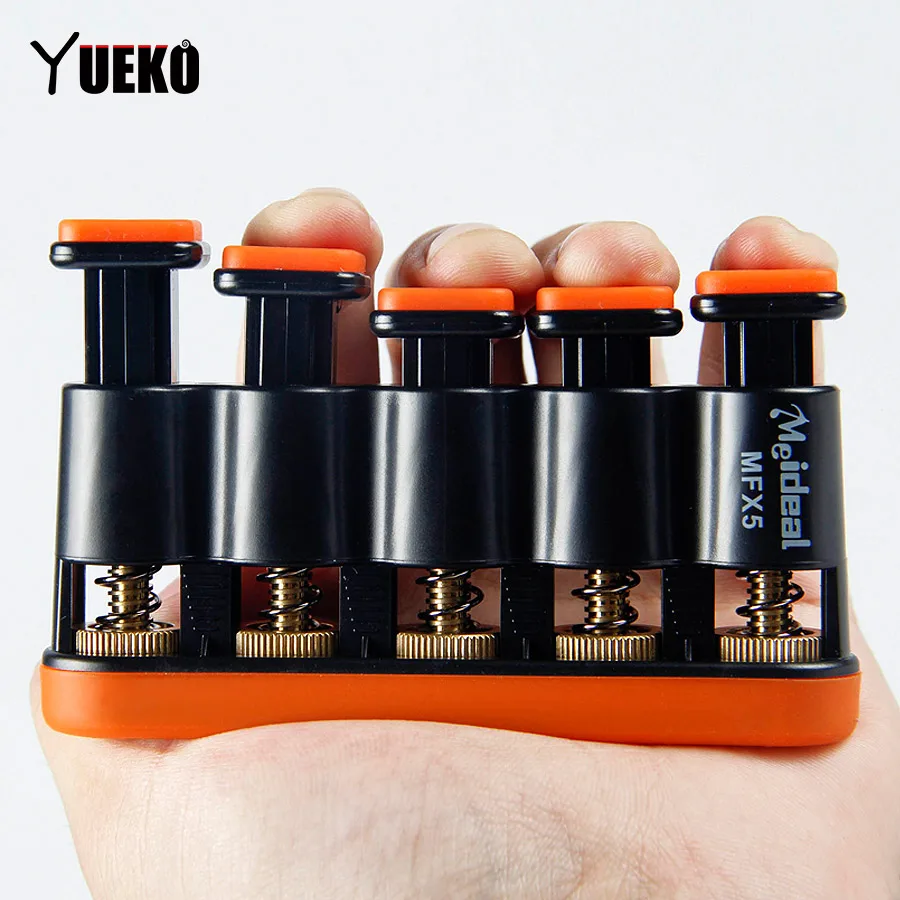

Hand Grip Finger Trainer Individually Adjustable Tension Patented 5 Pressing Pistons Finger Exerciser for Musicans,Bodybuilding