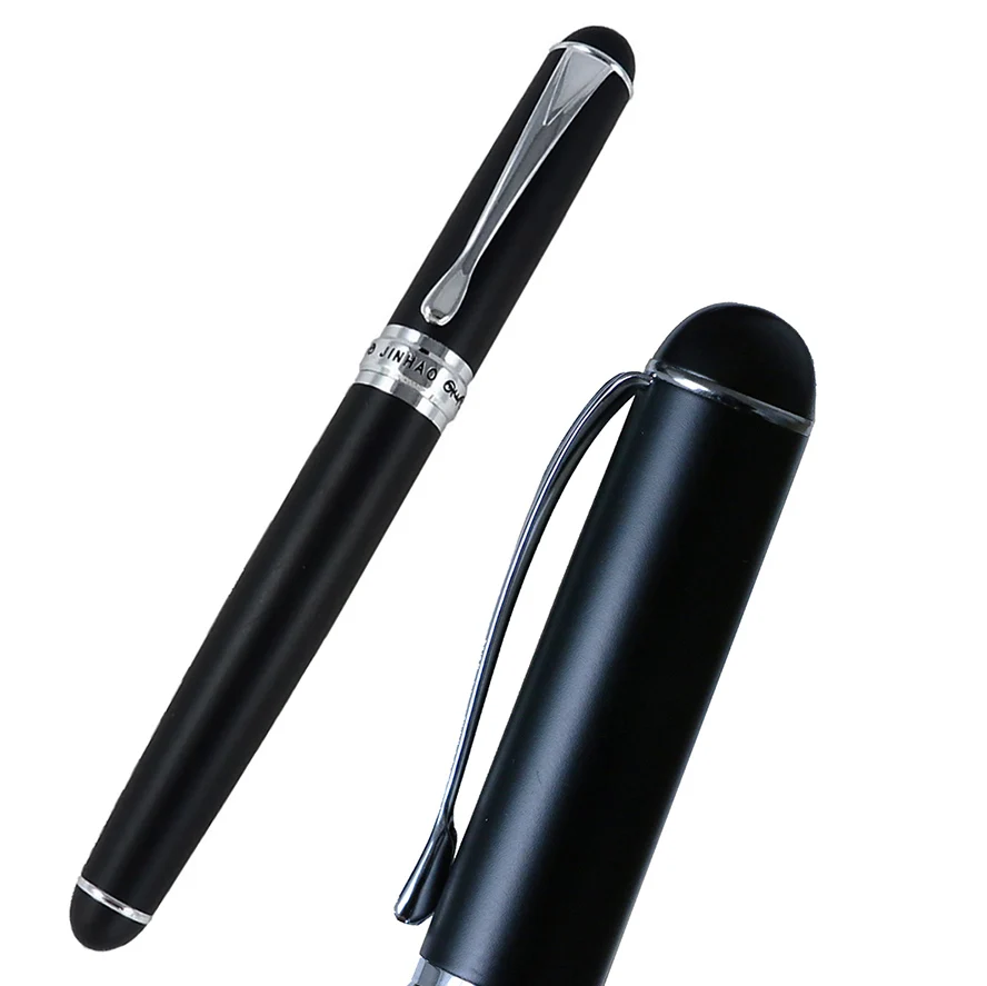 Matte Black Ручки перьевые jinhao X750 два СИБ 0.5 мм 1.0 мм изгиб перо каллиграфии пера высокое качество канцелярия чернила ручки для записи - Цвет: Matte Black