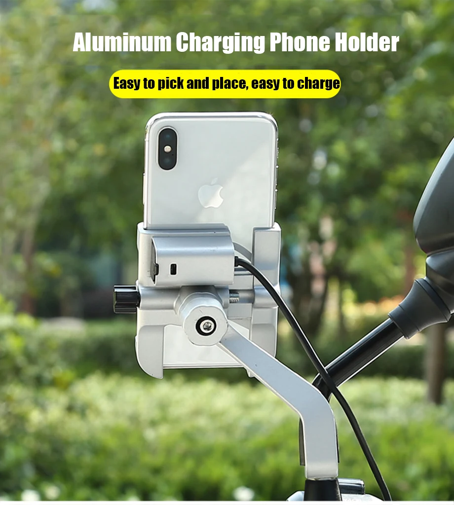 iphone charging dock SMOYNG Aluminum Motorcycle Bike Phone Holder Stand With USB Charger Moto Bicycle Handlebar Mirro  Mobil Bracket Support Mount phone holder for car