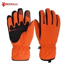 Boodun водонепроницаемые лыжные перчатки, защита от ветра зимние снегоход сноуборд перчатки мужские и женские термофлисовые двухслойные велосипедные перчатки