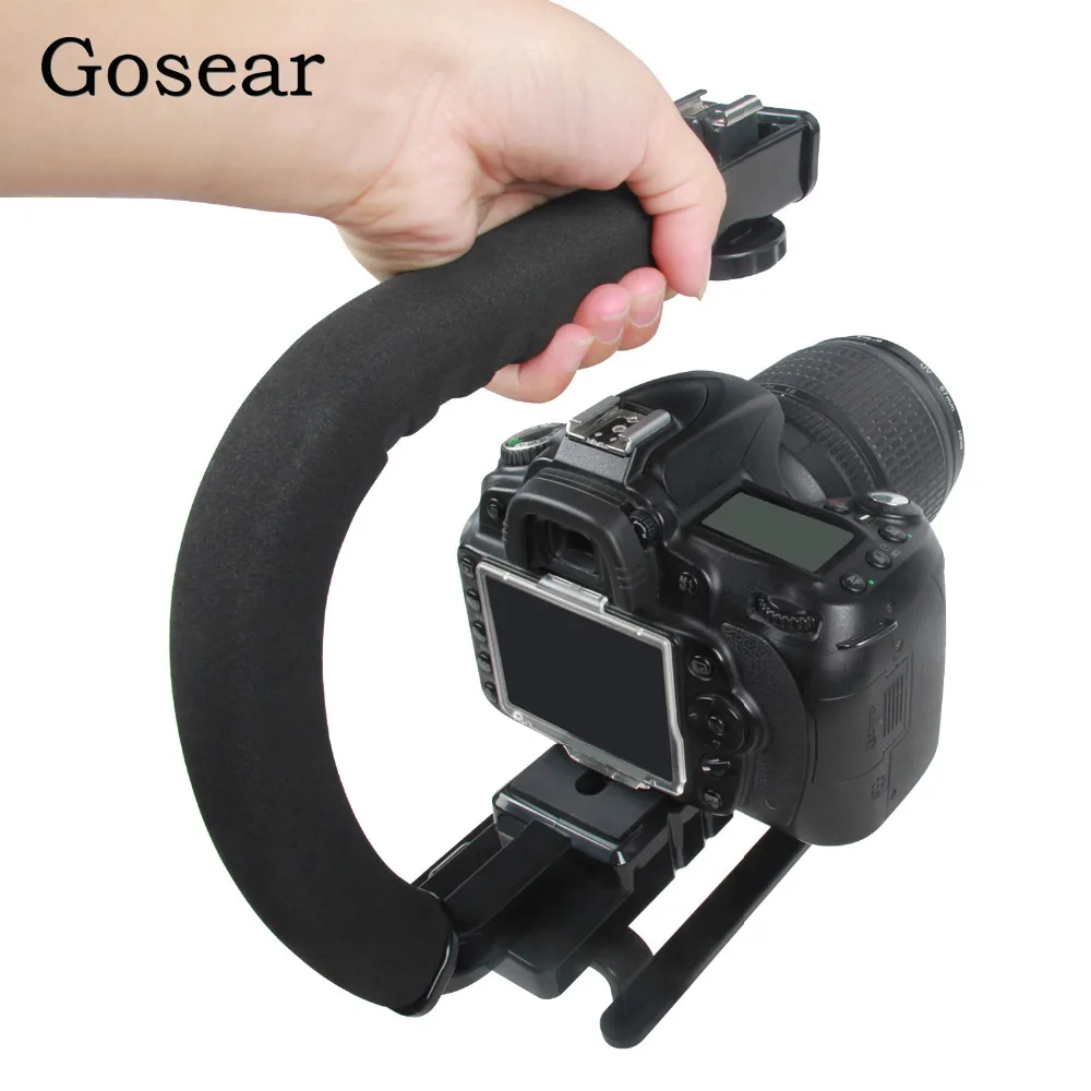 

Gosear C Type Handheld Camera Stabilizer Holder Grip Flash Bracket Mount Adapter w/Hot Shoe for Canon Nikon Sony DSLR SLR Camera