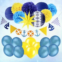 Nautical Theme Kids Birthday Party Decoration 22pcs Supplies Sea Sailboat Birthday Banner Paper Lantern Balloon For Boy Birthday Nautical Theme Kids Birthday Party Decoration 22pcs Supplies Sea Sailboat Birthday Banner Paper Lantern Balloon For Boy Birthday