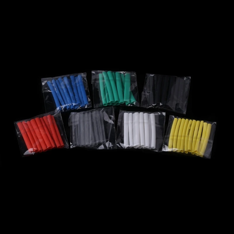 

70 Pcs 7 Colors 3.0mm Heat Shrink Tube Retardant Polyolefins 2:1 Tubing Wrap Sleeve Kit