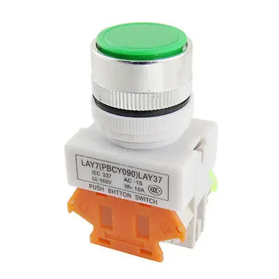 AC 660V 10A Зеленая кнопка с самовозвратом переключатель 22 мм 1 нет N/O NC N/C|Выключатели|