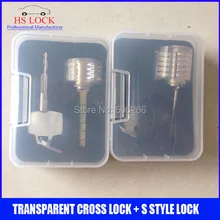 Cutaway Cruz Lock Habilidades de Formación Profesional Práctica Visible Bloqueo Candados Para Cerrajero herramientas con estuche