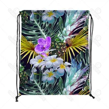 Винтажные акварельные тропические рюкзаки с цветочным принтом и шнуровкой; походная дорожна сумка; Подарочная сумка; mochilas feminina