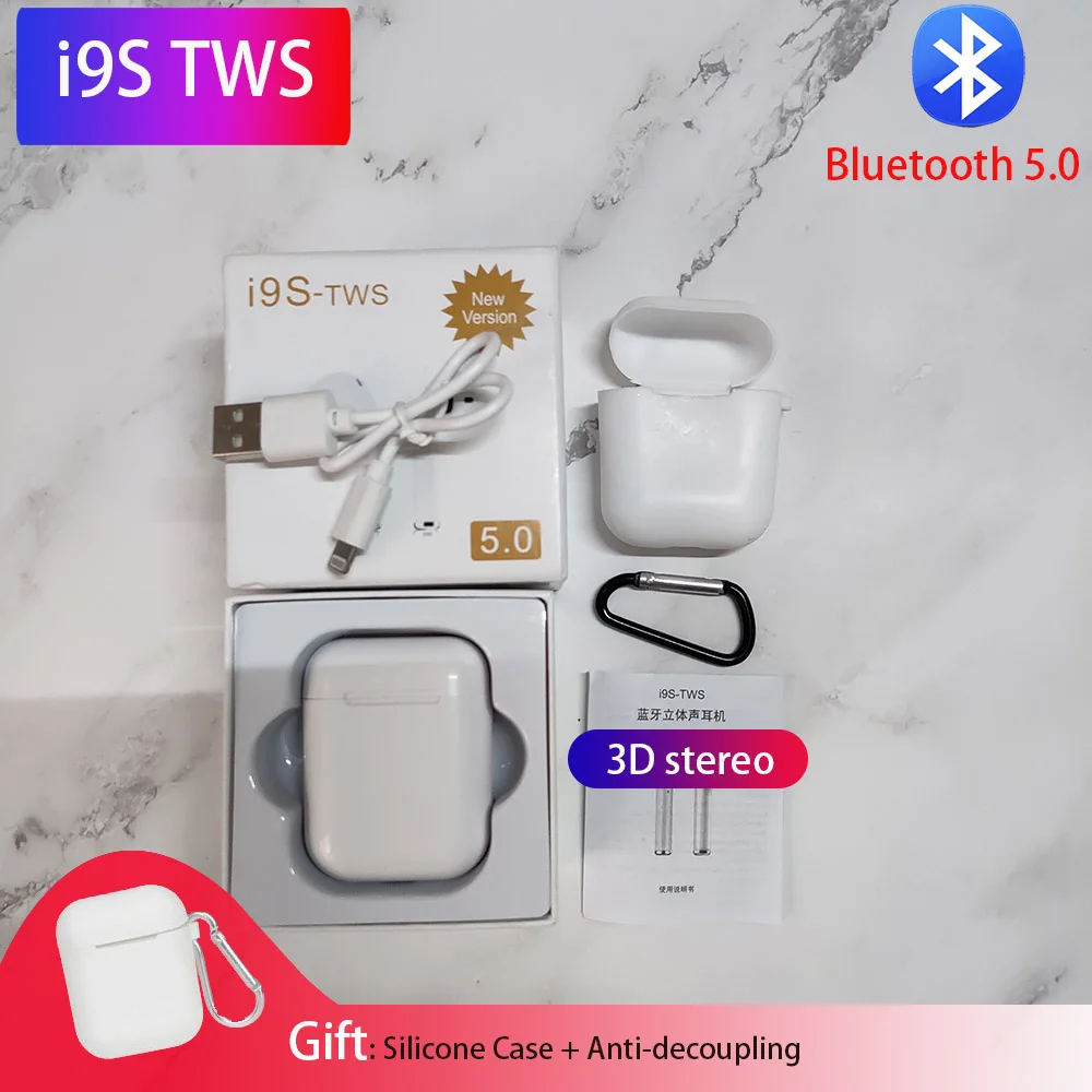 I9s tws Aire 2 bluetooth наушники PK W1 i7s сенсор Tap управление наушники беспроводной зарядки PK i10tws i12 для iphone fone de ouvido - Цвет: white i9