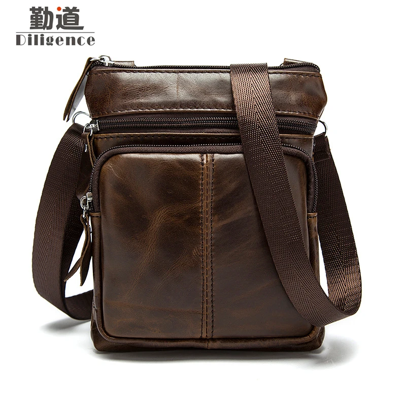 

Genuine Leather Mens Shoulder Bags Mini Fashion Crossbody Bags Vintage Portable Man Clutch Handbags Travel Blosas