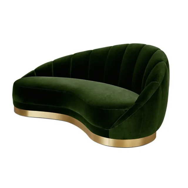 Us 530 0 Light Luxury Stainless Steel Office Hall Love Sofa Fabric Combination Beauty Salon Reception In Living Room Sofas From Furniture