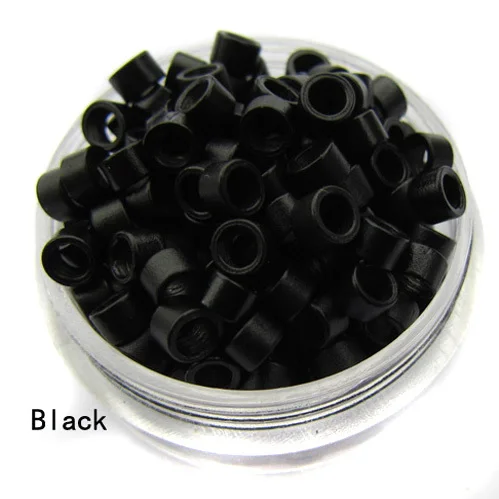 

1bottle 4.0mm Aluminium Micro Rings With Screw Inside Black 1000pcs/lot