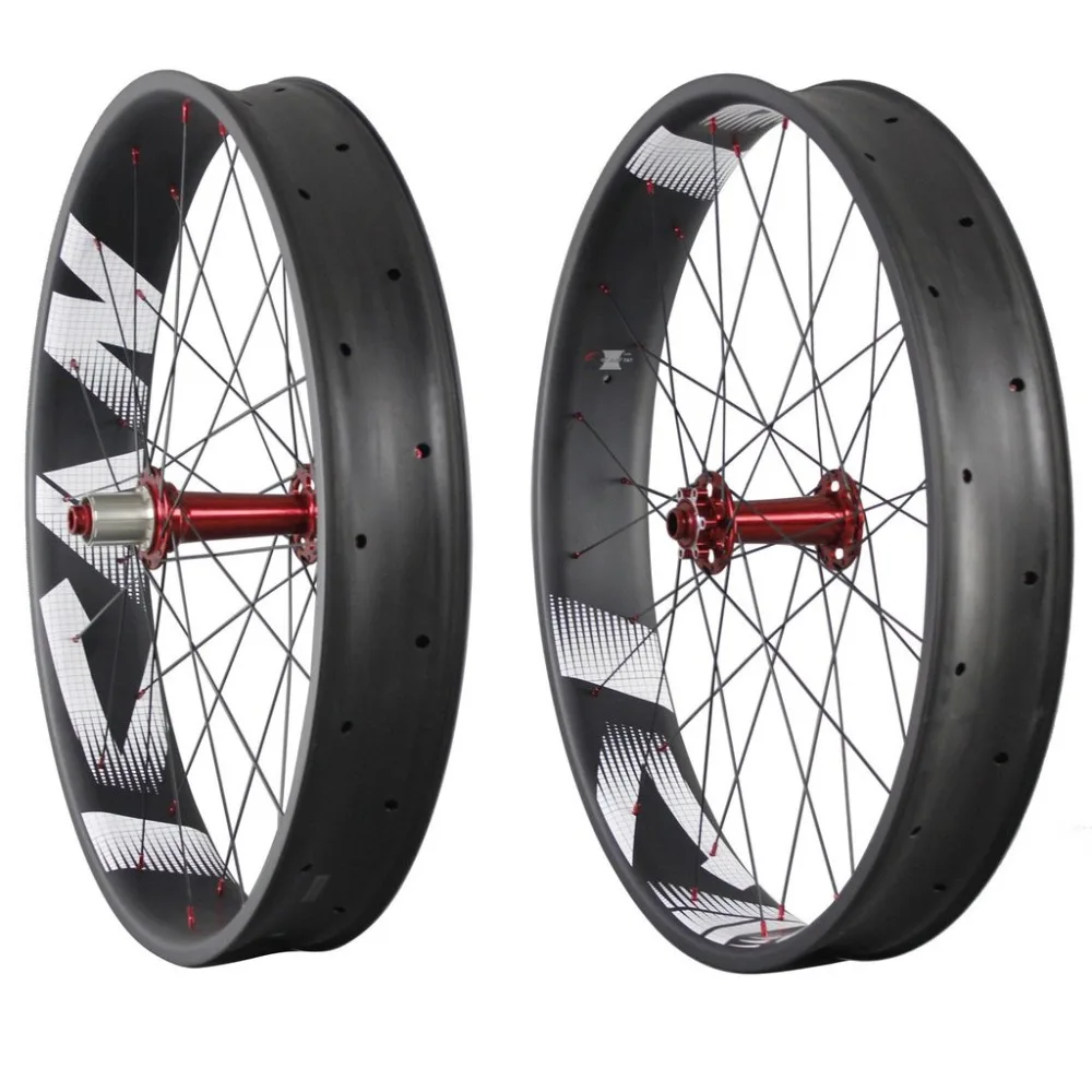 Карбоновые колеса fatbike Toray T700 26er fat wheel Set Powerway M74 ступицы скорость 10/11 ширина 90 мм UD