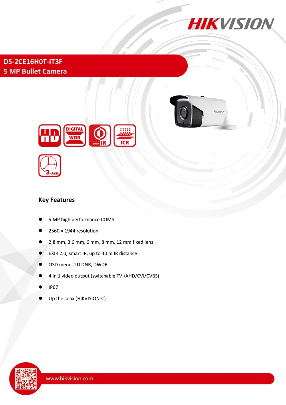 Hikvision 4CH DVR KIT 4 канала наблюдения видео Регистраторы DS-7204HUHI-K1 5MP пуля аналоговая камера для безопасности DS-2CE16H0T-IT3F