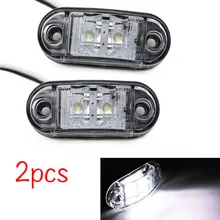 

new 2Pcs 12V / 24V LED Side Marker Lights Car External Lights Warning Tail Light Auto Trailer Truck Lorry Lamps White color